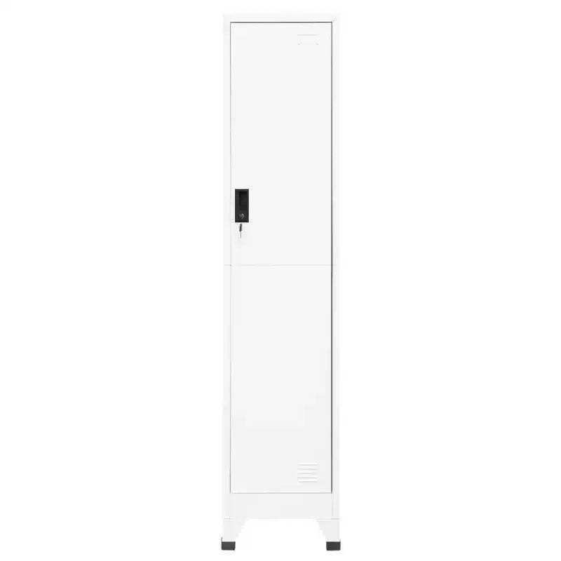 vidaXL Locker Cabinet White Steel Tall Locker Cabinet Rectangular