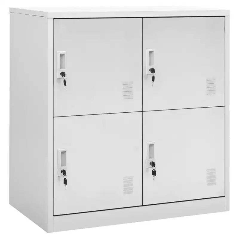 vidaXL Steel Locker Cabinets Set Gray- Modern 2pcs Storage Organizer with Locks and Ample Space Ideal for Office or Home Use