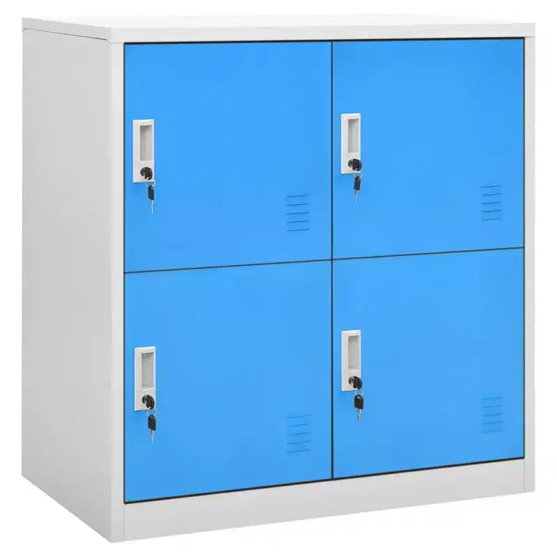 vidaXL Locker Cabinet Set of 2 Light grey and blue Steel