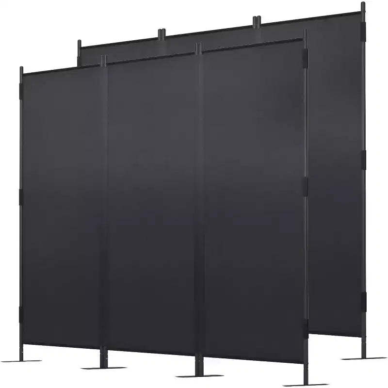 Sandinrayli 6Ft Room Divider Privacy Screen 2 Pack , Black