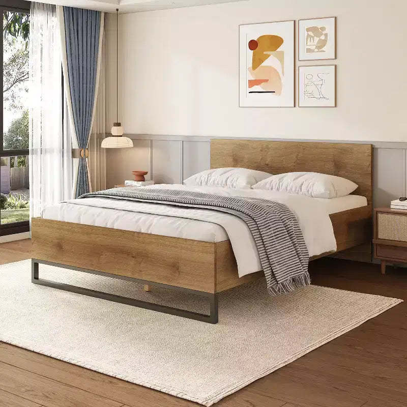 The Misty Moon 82.2 X 62.2 Queen Size Pine Wood Bed Frame For Bedroom