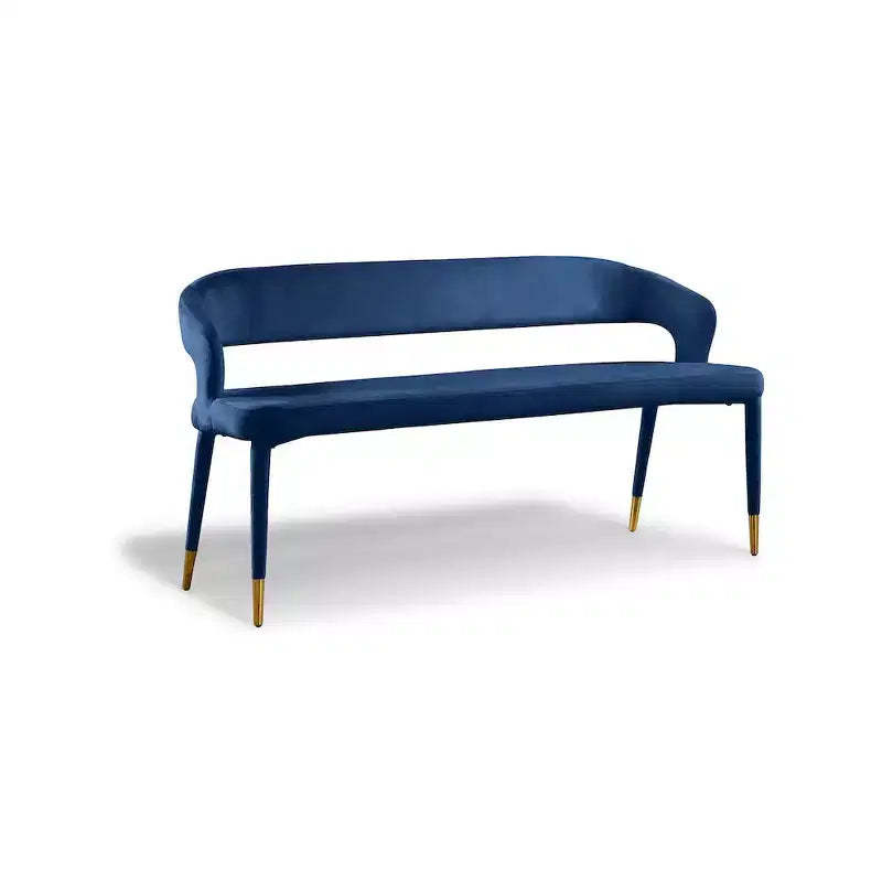 Meridian Furniture,Destiny Navy Velvet Bench