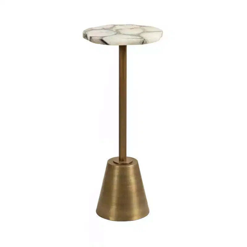 Kate and Laurel Tira Wavy Organic Stone and Metal Table