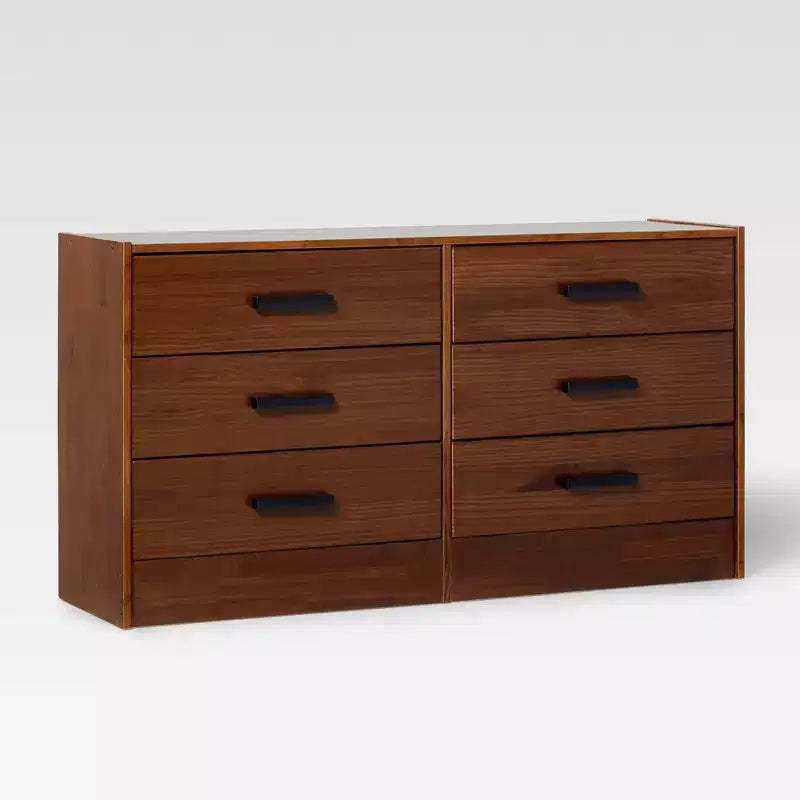 Walker Edison Easy Assembly Solid Wood 6-Drawer Dresser with Handles
