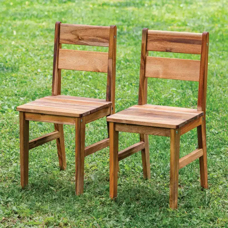 Guidecraft Acadia Kids Outdoor Chairs Set of 2: Kids Wooden Chair w/ 14 in Seat Height | Montessori Furniture for Outdoor Classroom, Backyard, Patio