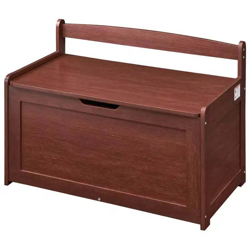 VEVOR Wooden Toy Chest for Kids, Toddler Toy Storage Box with Flip-Top Lid and Safety Hinge, 32.68 x 17.91 x 24.02 Large Kids Storage Bench, Cherry
