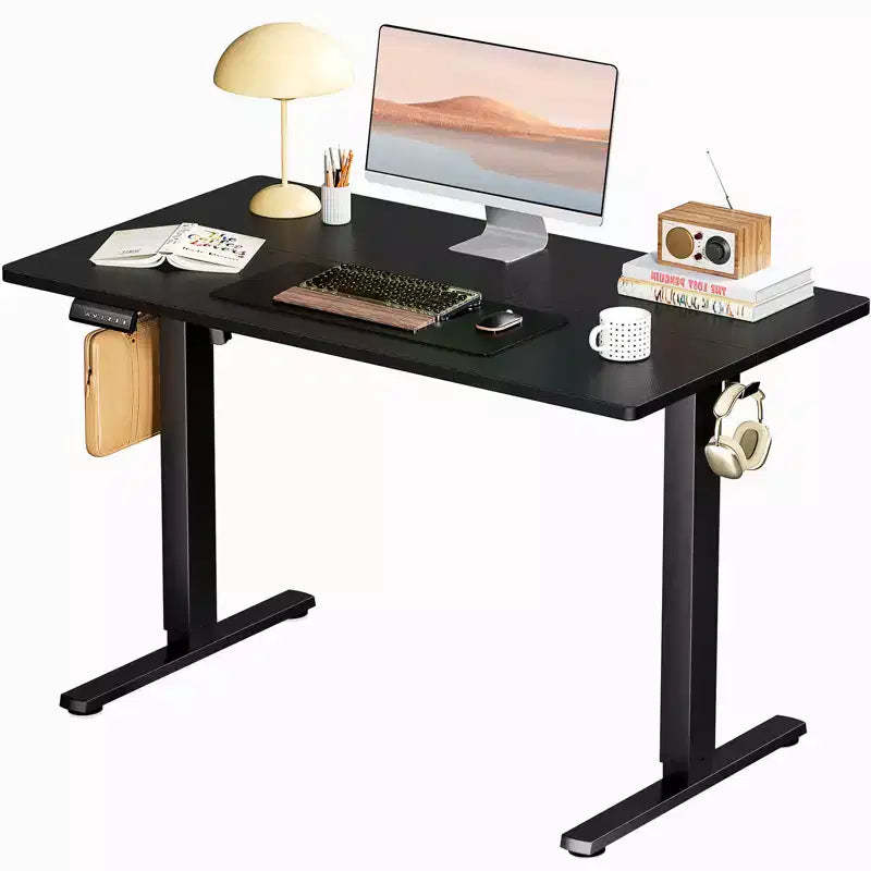 Ergonomic Height Adjustable Electric Standing Desk with T-Shaped Metal Frame and Memory Presets Modern Computer Workstation39.30x 23.60x45.40-Black