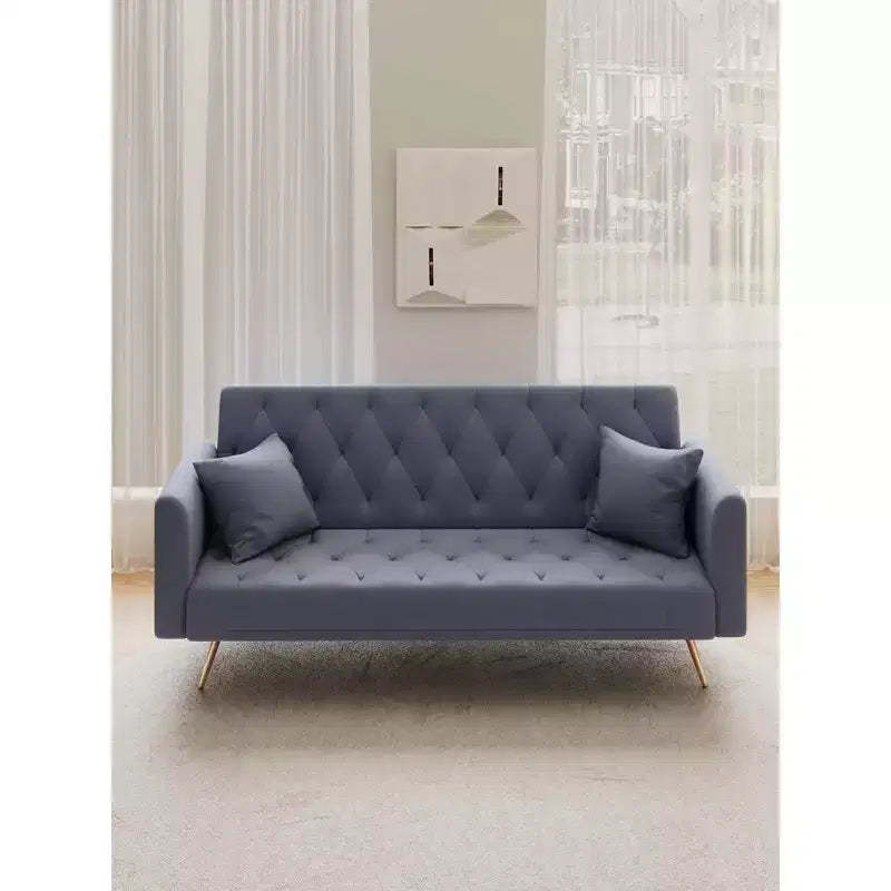 MAYEERTY Love Seat Vintahe Velvet Sofa Comfortable for Liviing Room Bedroom Gray