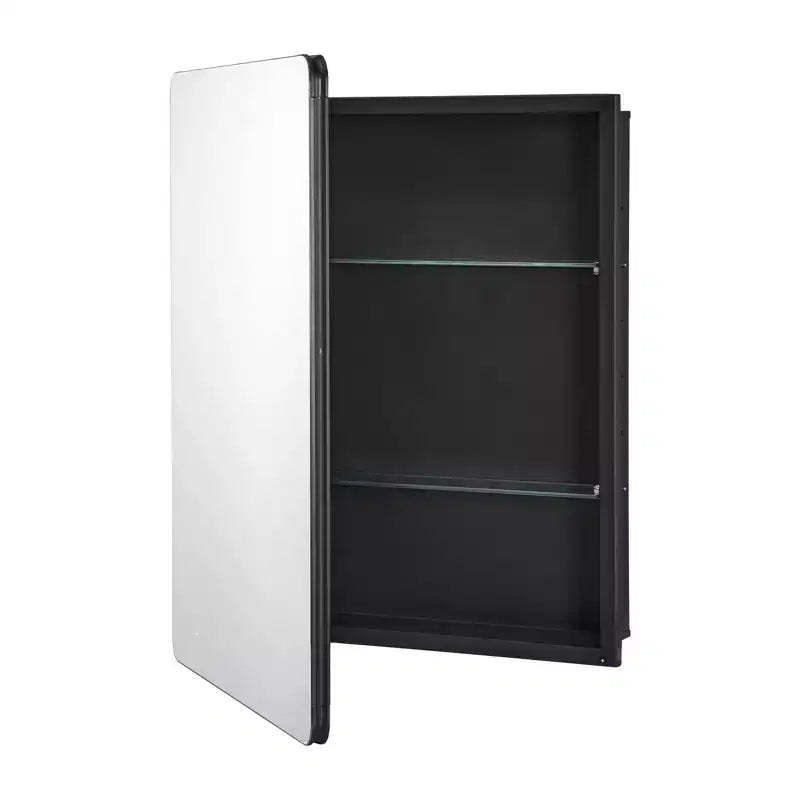VEVOR Medicine Cabinet, 24 x 30 inch, Medicine Cabinet for Bathroom with Mirror, Aluminum Frame Bathroom Wall Cabinet, Black