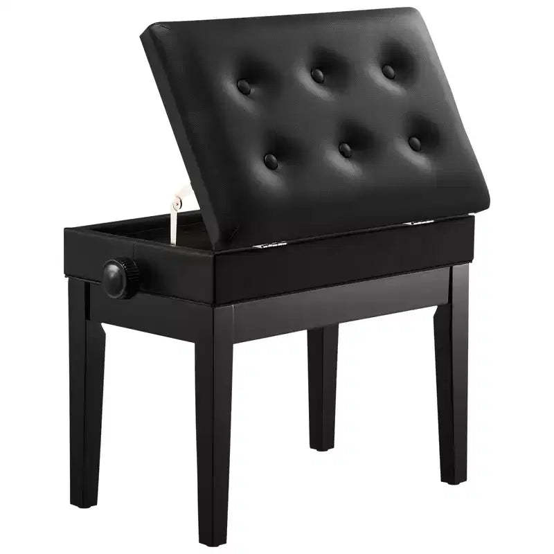 VEVOR Piano Bench, 22 x 13 x 19.3, Keyboard Piano Chair with 19.3-22.8 Adjustable Height, Padded Cushion, Storage Compartment, Black