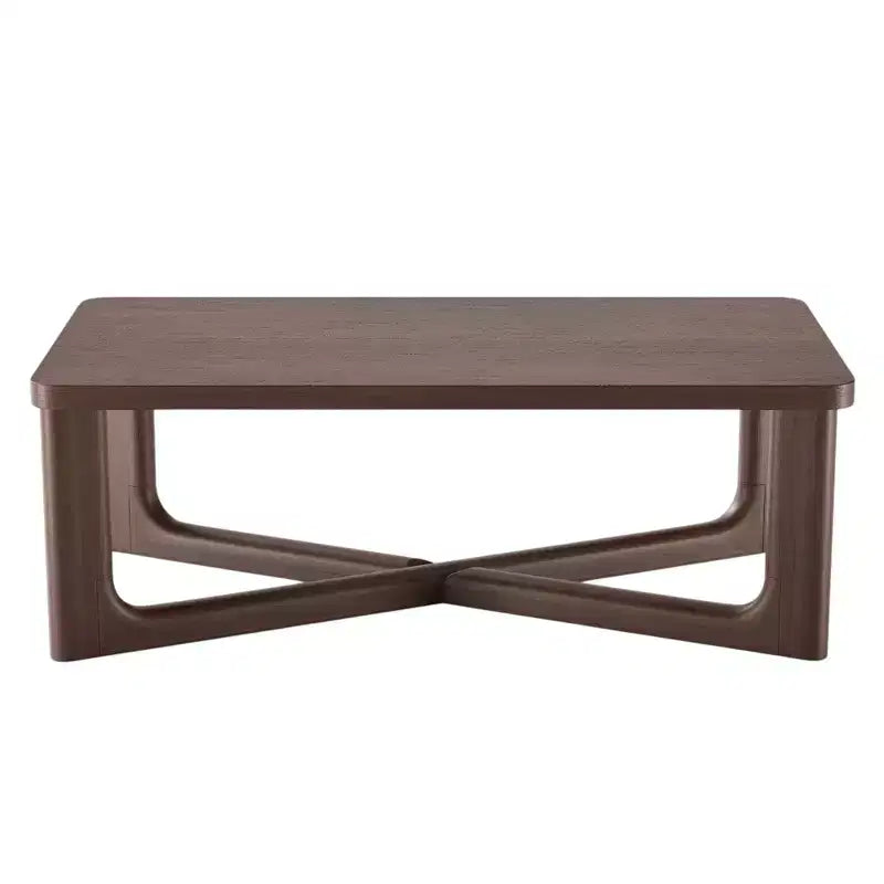 HomeRoots 50 Walnut Solid Wood Cross Legs Coffee Table
