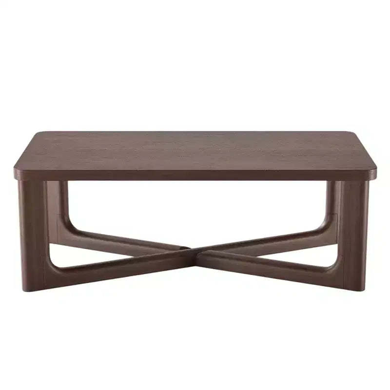 HomeRoots 50 Walnut Solid Wood Cross Legs Coffee Table