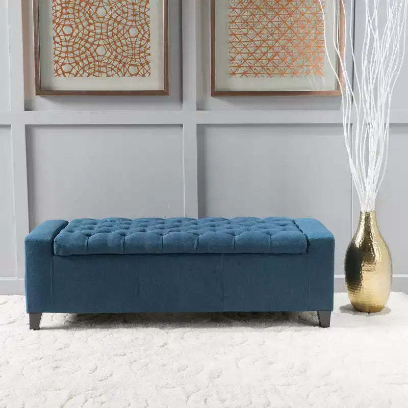 TUYOHW Upholstered Bench with Soft Cushion, Modern Bench for Living Room and Bedroom, Comfortable Bench for Adults