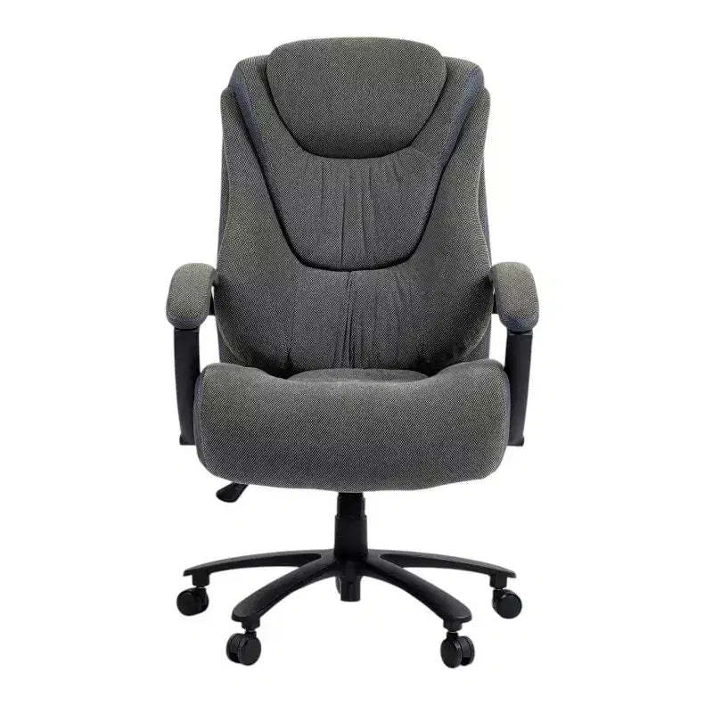 HomeRoots Set of Two Gray and Black Adjustable Height Swivel Rolling Executive Office Chairs