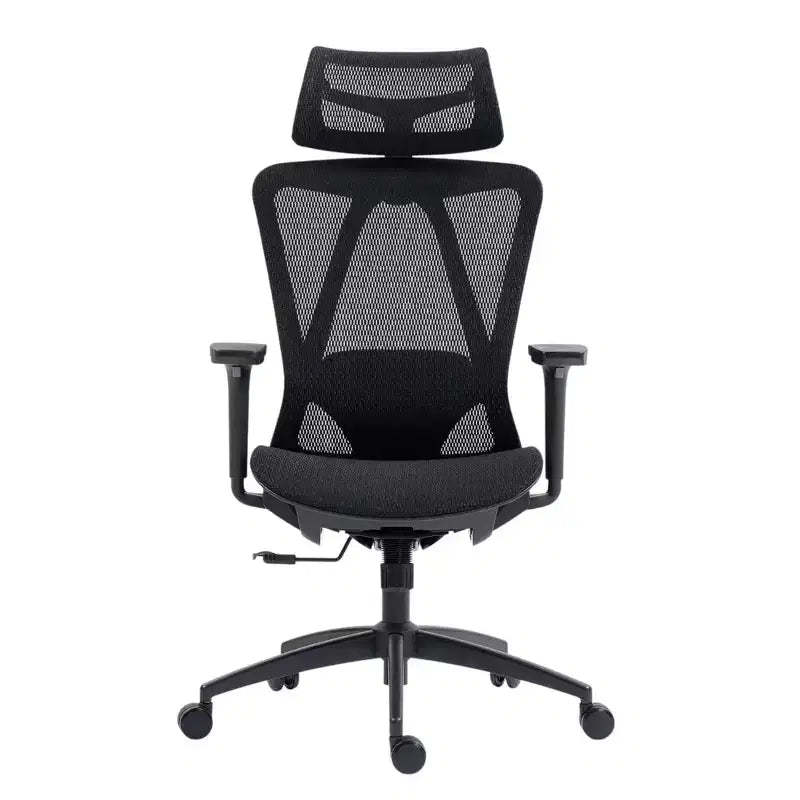 HomeRoots Black Adjustable Height Swivel Rolling Office Chair