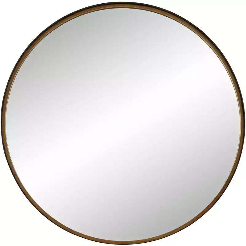 Uttermost Andi Black and Gold 34 Round Wall Mirror