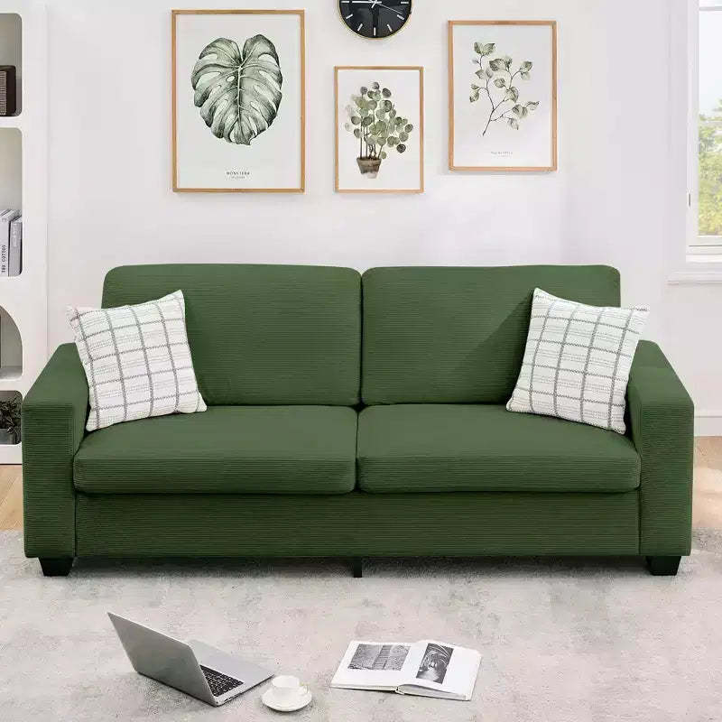 83 Comfy Corduroy Couches, Modern Upholstered Sofa with Wide Armrests, Cloud Couch with Deep Seat Sofa
