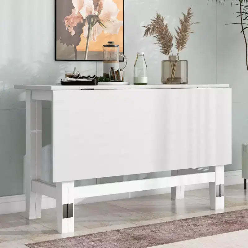 Okak Extendable Dining Table Kitchen Table for Small Space, Farmhouse Wood Dining Table with Drop Leaf