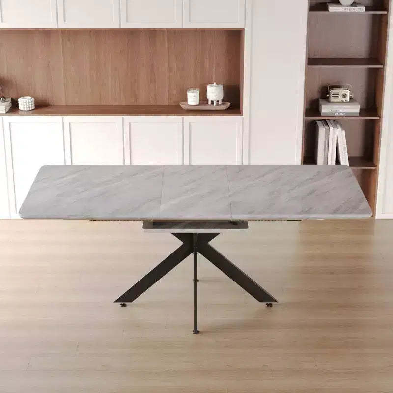 Okak Modern Rectangle Extendable Dining Table with X Shape Legs Kitchen Table for 6 to 10, for Meeting Room, Living Room