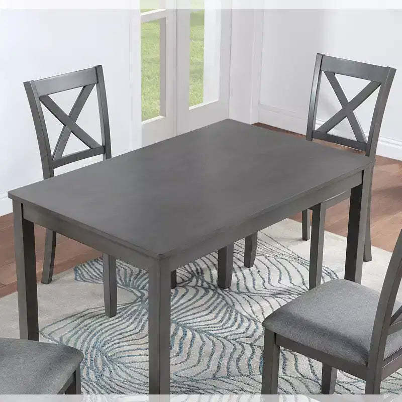 Okak Dining Table 45.5/34.5Inch Wood Rectangle Dining Table,Kitchen Table for 4, for Living Meeting Room, Small Space, Gray