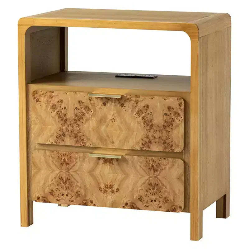 COZAYH Farmhouse Nightstand Wood Storage Cabinet Accent Chest