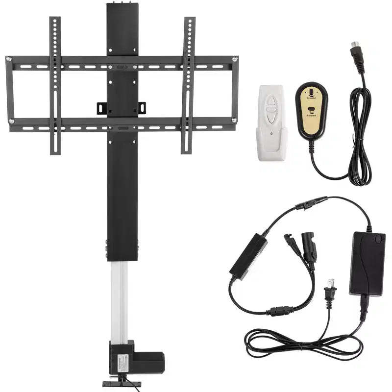 VEVOR Automated TV Elevator for Up to 50 Screens,28 Stroke with Adjustable Height from 38 to 65, Remote Controlled,Supports up to 132 lbs, Black