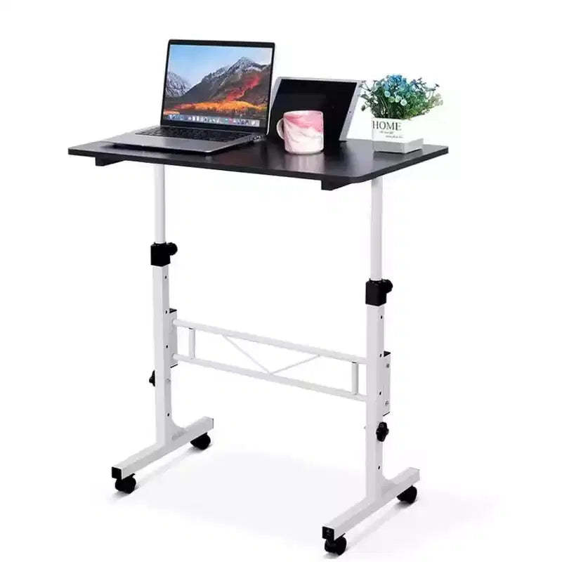 Standing Desk Adjustable Height Desk - Small Mobile with Wheels, Portable Laptop Table, 31''-43'' Range for Home Office, Classroom (32'' x 16'' Black)
