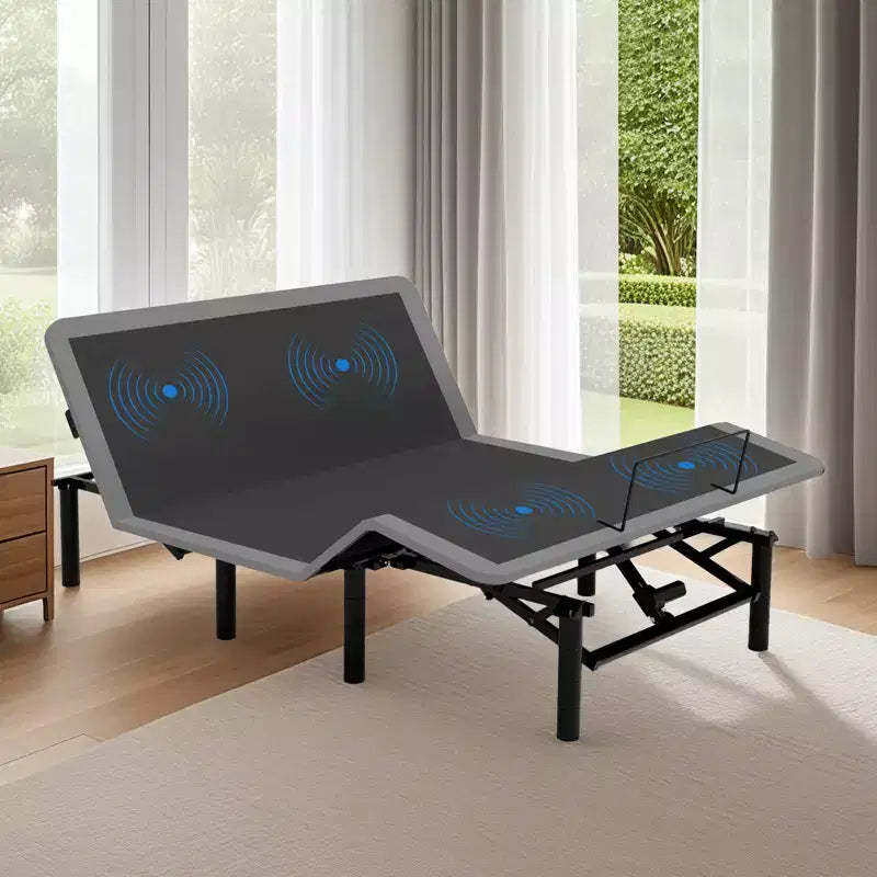 GDFStudio Jones Head Foot Massage Adjustable Bed Base with Wireless Remote, Charging Port and LED Night Light