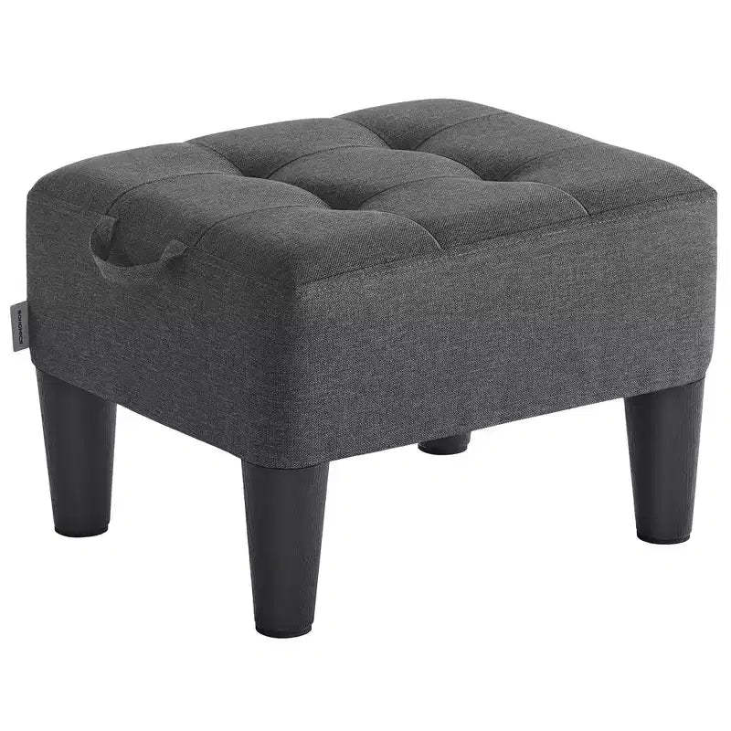 Foot Stool Ottoman with Legs - Linen-Look Fabric, 330 lb Capacity, Hidden Storage, for Living Room/Bedroom