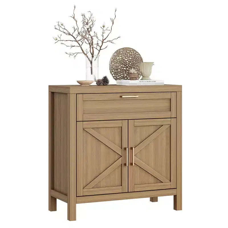 TROPOW 34.3 Modern Farmhouse Buffet Cabinet,2-Door Sideboard with Adjustable Shelf, Slim Console Coffee Bar for Entryway, Living Room & Kitchen