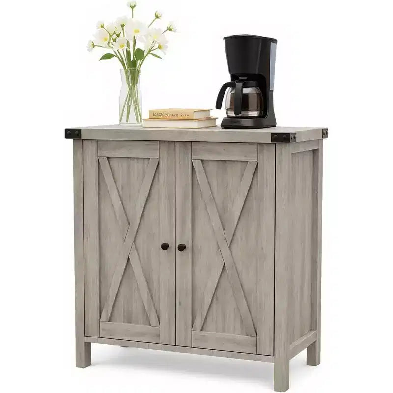 Kitchen Buffet Cabinet, Sideboard with Doors, Buffet Cabinet with Worktops, Sideboard with Adjustable Shelf, Country House Style for Kitchen