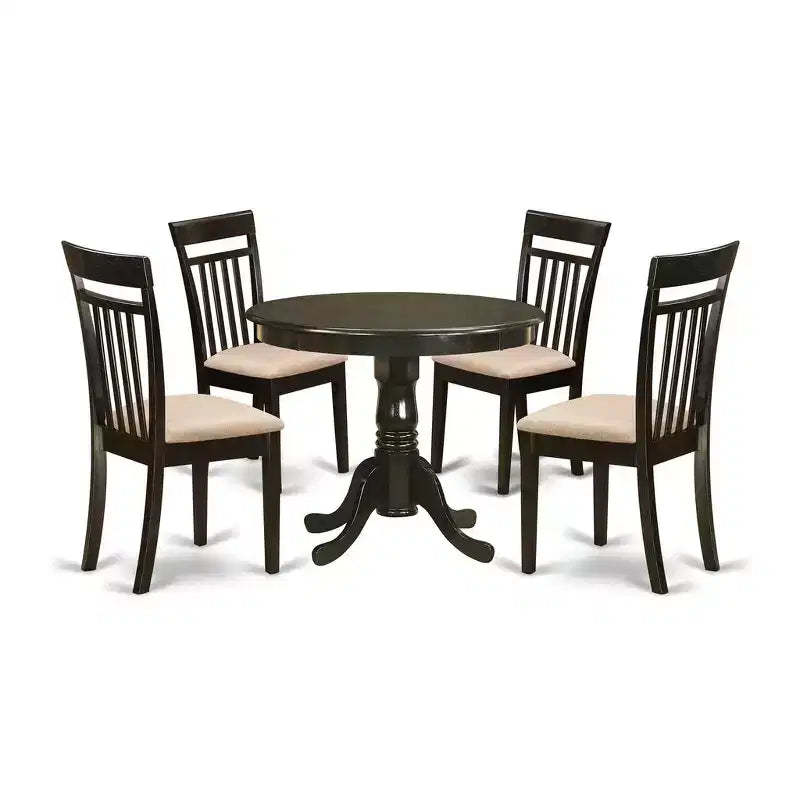HomeStock Belmont Kitchen Table Set-Kitchen Table And Dining Chairs, Cappuccino