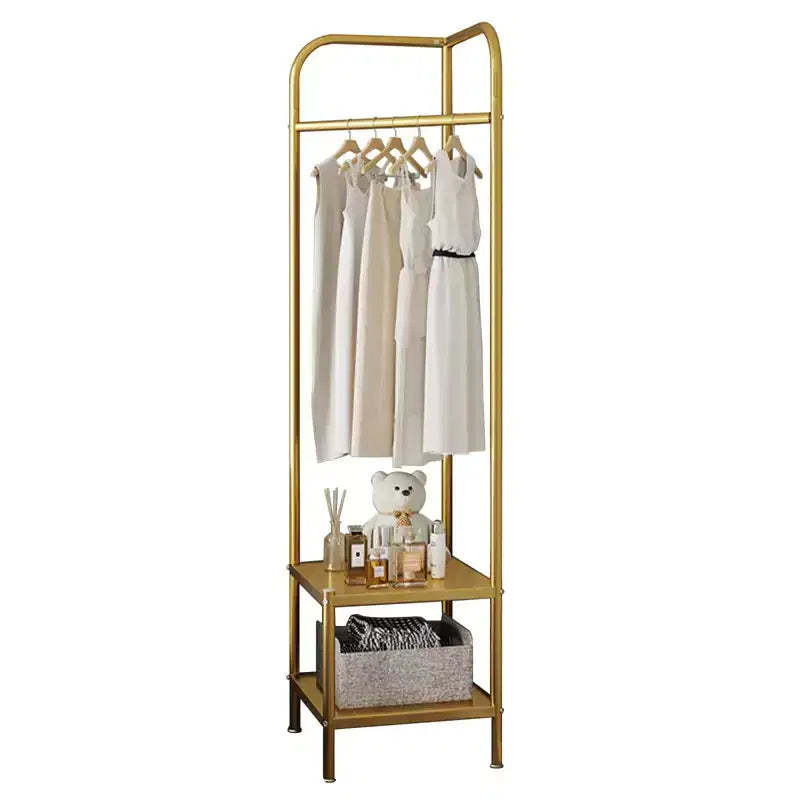 74.8in Corner Coat Rack with Shelves, Modern Metal Freestanding Garment Rack for Hallway Entryway Bedroom Living Room Office