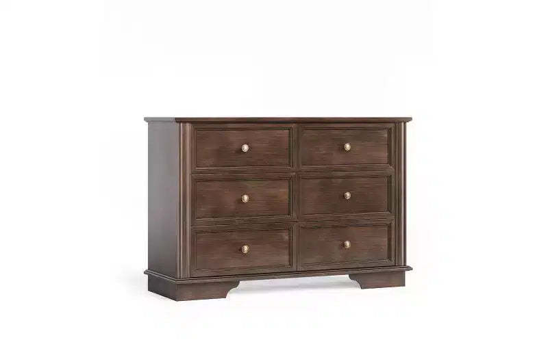 Karl Home 6-Drawer Brown MDF (Medium-Density Fiberboard) 47.24in. W Chest of Drawer