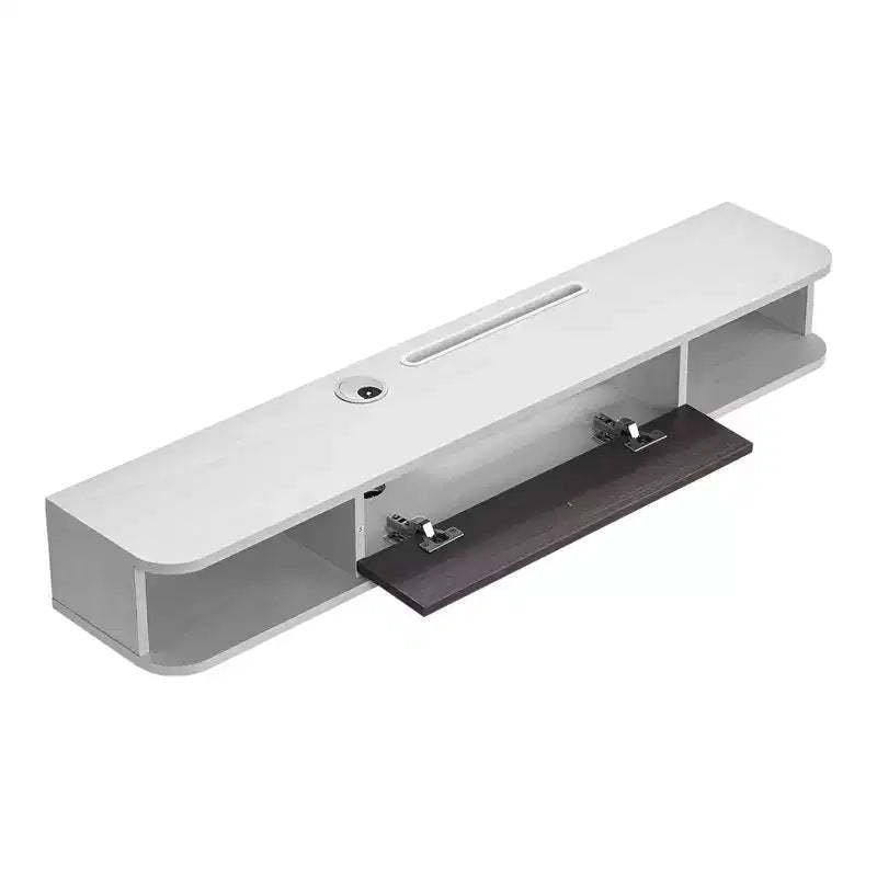 VEVOR Floating TV Stand, 47 in Wall Mount Entertainment Center with Cable Hole, Modern Floating TV Shelf with Storage Cabinet, White
