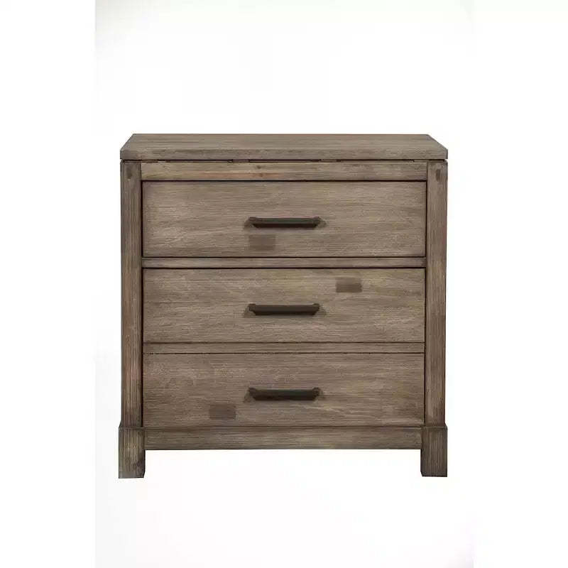 Alpine Furniture,Sydney 2 Drawer Nightstand, Weathered Grey