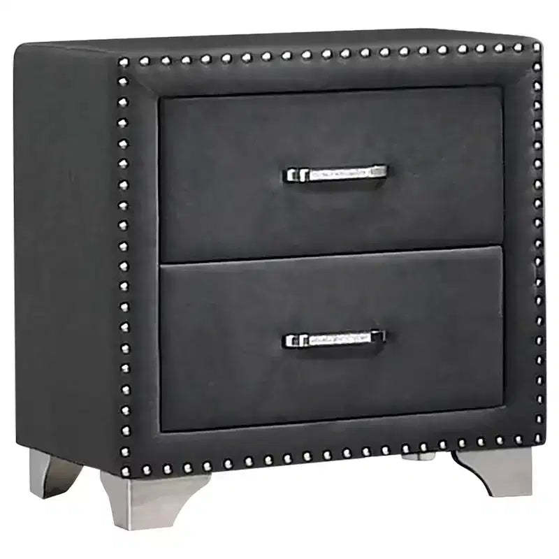 Coaster,Melody Upholstered 2-drawer Nightstand Grey