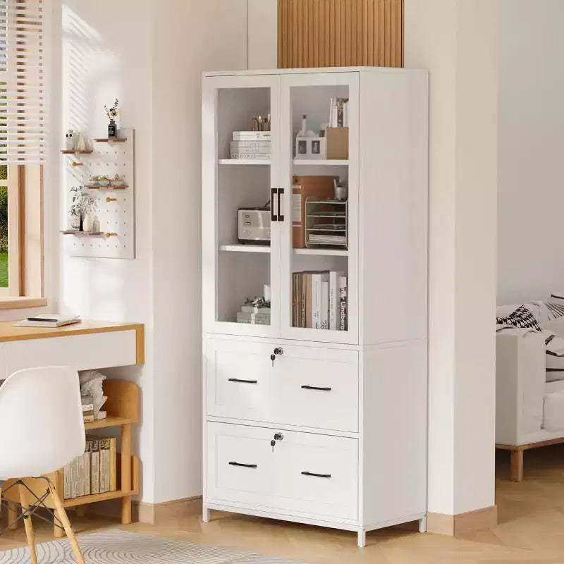 Karl Home 2-Drawer White MDF (Medium-Density Fiberboard) 29.53in. W File Cabinets