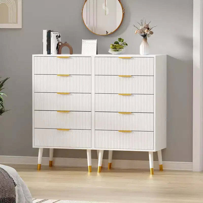 5 Drawer Dresser for Bedroom, Modern Closet Dressers Chest of Drawers, Storage Dresser Chest Cabinet Organizer Unit, Dresser for Bedroom(2PCS)