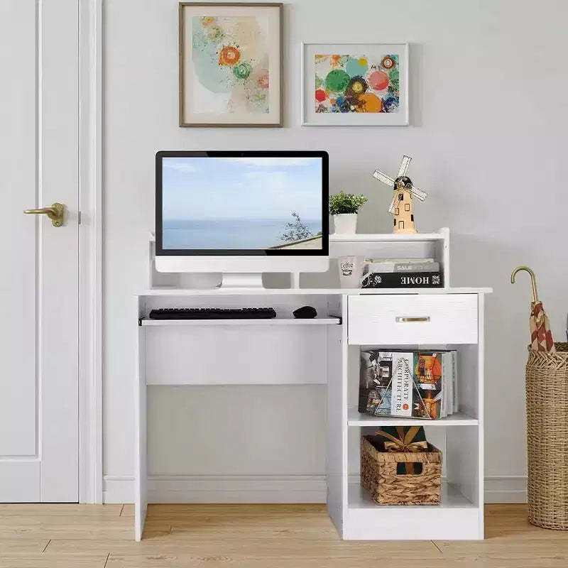 Karl Home Modern Computer Desk with Storage , Adjustable Shelf for Home Office and Gaming