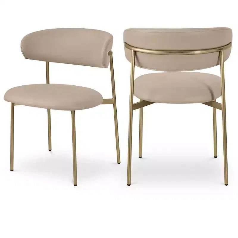 Meridian Furniture,Lupita Taupe Vegan Leather Dining Chair, Set of 2