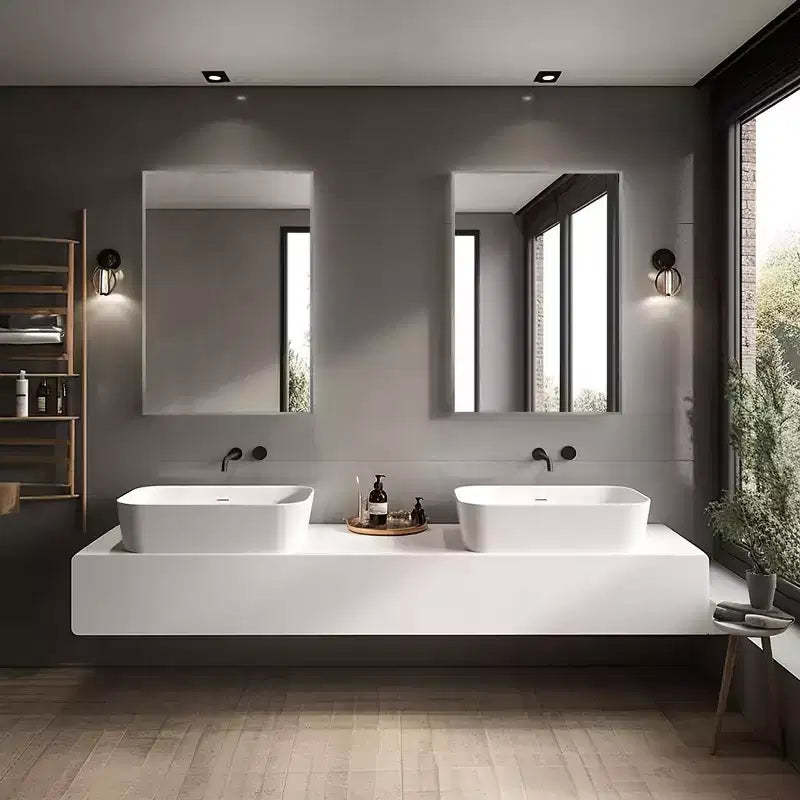 2 Pieces 36 In.H X 24 In.W Gold Aluminum Alloy Fine Edged Rectangular Hanging Mirror Frame Wall Mirror