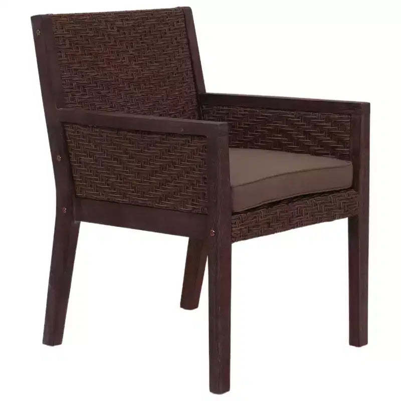 Courtyard Casual Buena Vista II Dining Arm Chair Stained Eucalyptus Wood Knock Down Packing Cushion Packed in Box but Priced Seperaely
