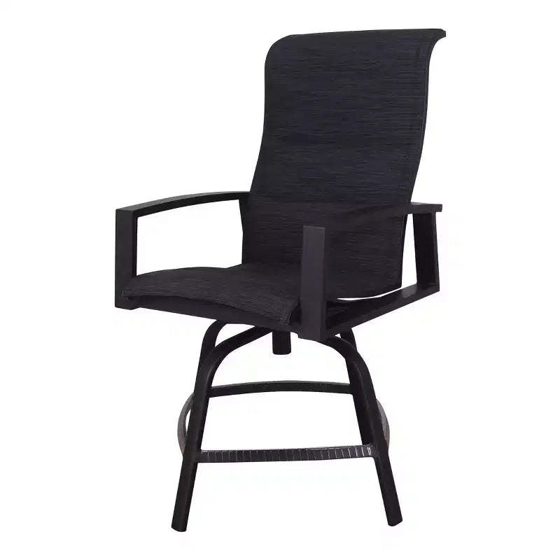 Horizon Balcony Padded Sling Swivel Stool Alum frame in powder coating.