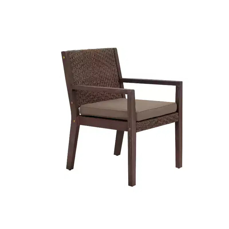 Courtyard Casual Bridgeport II Dining Arm Chair Stained Eucalyptus Wood Knock Down Packing Cushion Packed in Box but Priced Seperaely