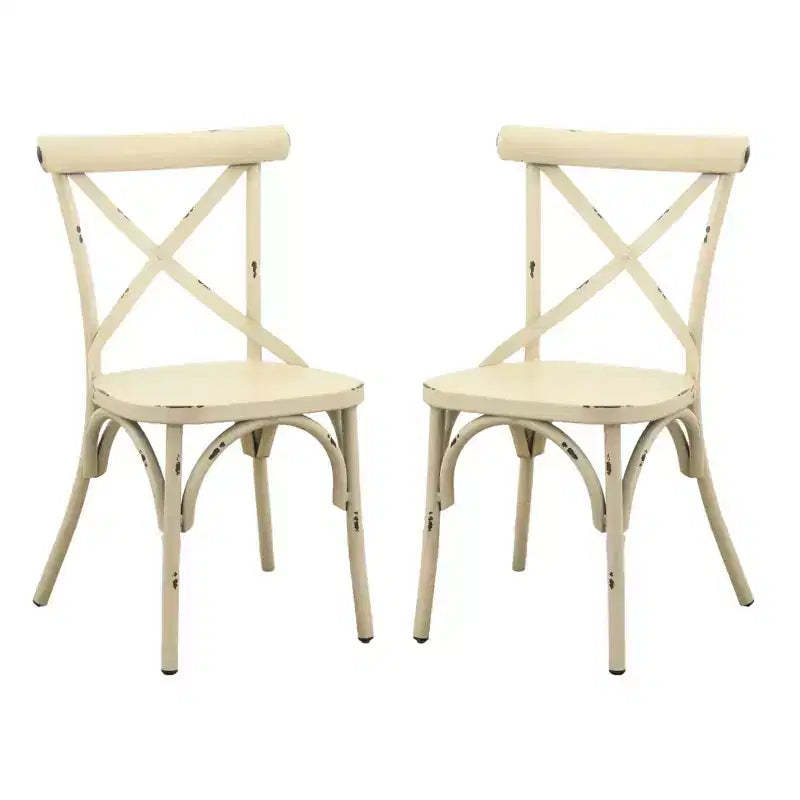 Courtyard Casual Brookwood X Back Chair Alum in Hand Brushed Finish Price is for a Pack of 2
