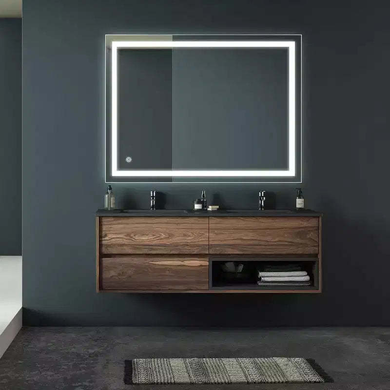 Acekool 32x24 Inch Bathroom Vanity Mirror with 3-Color Dimmable Touch, Anti-Fog, Wall Switch Control, Waterproof Rectangle Wall Mirror