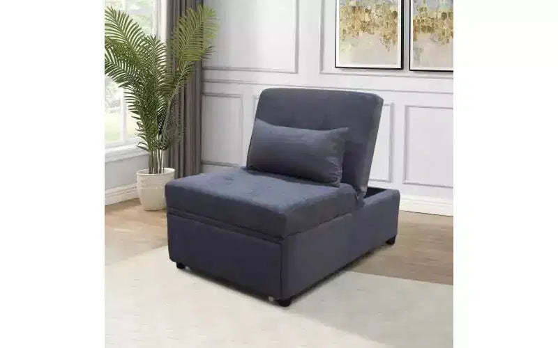 Adjustable Footstool Bed Stool Guest Sofa Chair, Modern Sleeper Sofa Guest Bed with Adjustable Backrest and Pillow for Bedroom, Living Room