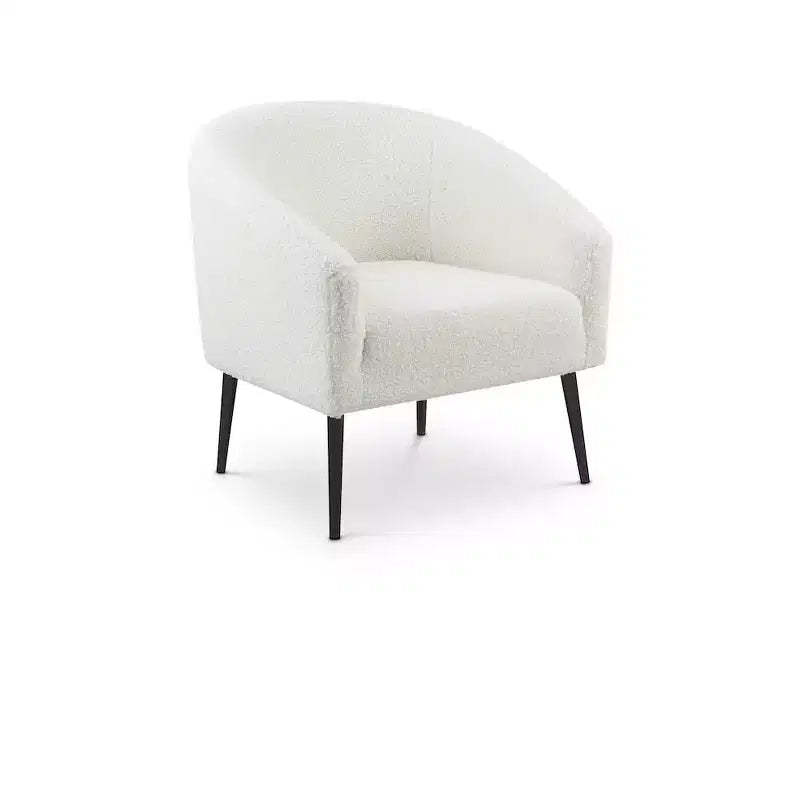 Meridian Furniture,Barlow White Faux Sheepskin Fur Accent Chair