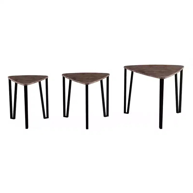 Lavish Home Set of 3 Nesting Tables, Brown